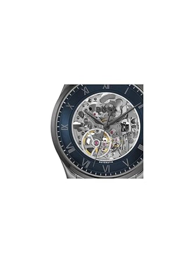 BOSS Principle Skeleton Mech-Automatic Men’s Watch 1514254 Blue Dial Grey Ionic Plated Steel - Image 2